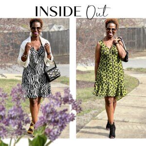 NWOT Cabi Samba dress Reversible Zebra to Floral 2 in 1.